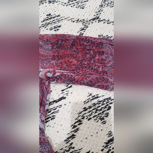 NWT Lucky Brand Sheer Midi Purple Paisley Print Long Sleeve Dress size Large - Picture 4 of 5